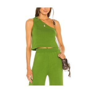 Callahan 'Lora' Green One Shoulder Kint Top Size S